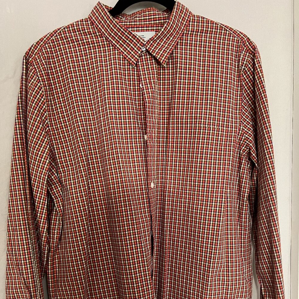 Jack Spade Orange Check Button Up Shirt XL